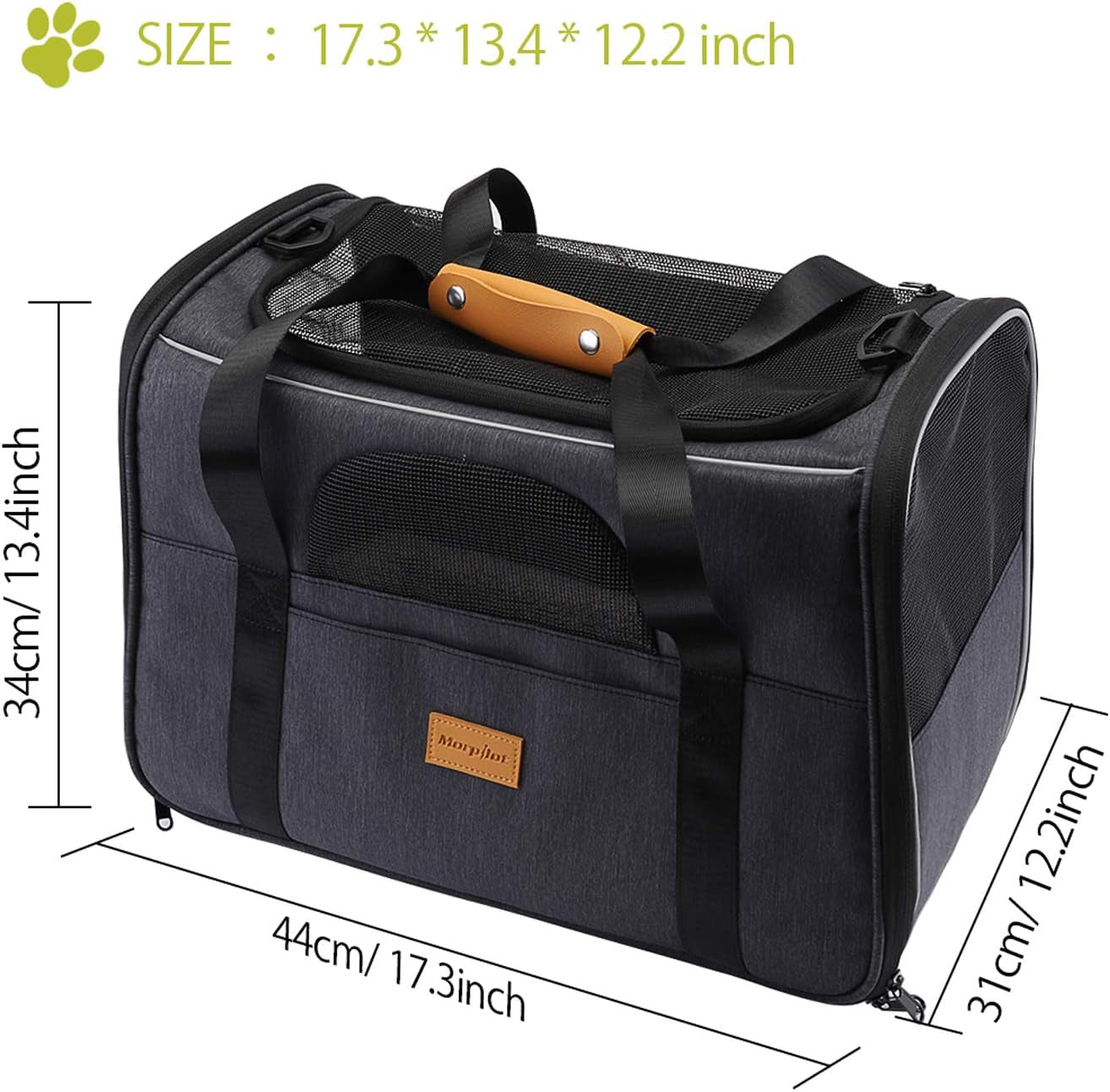 "Breathable Pet Carrier with Plush Mat & Foldable Design"