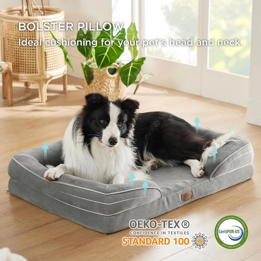 "Orthopedic Dog Sofa - Extra Soft, Non-Slip, and Washable"